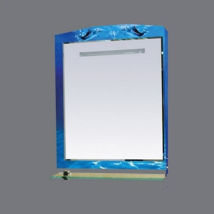 Зеркало Misty "Дельфин 75", с полкой, с подсветкой