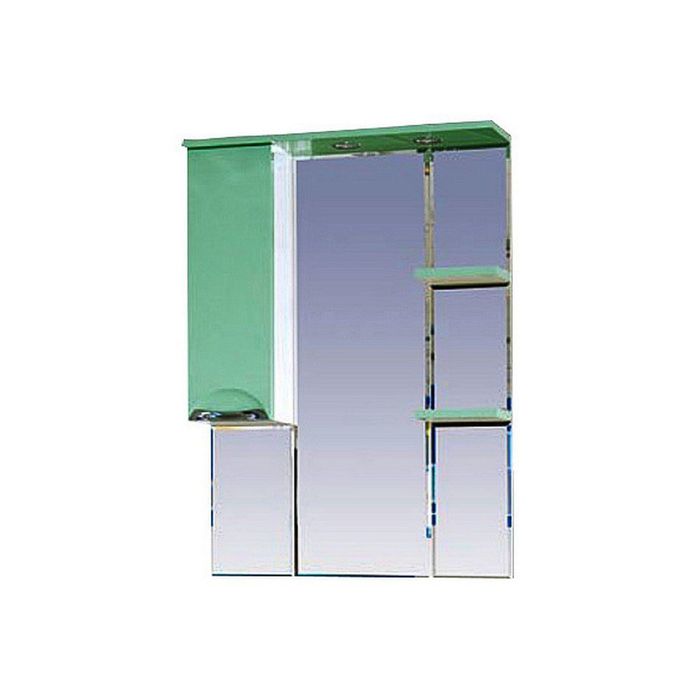 Шкаф-зеркало Misty "Жасмин 85", левый, с подсветкой, салатовая эмаль