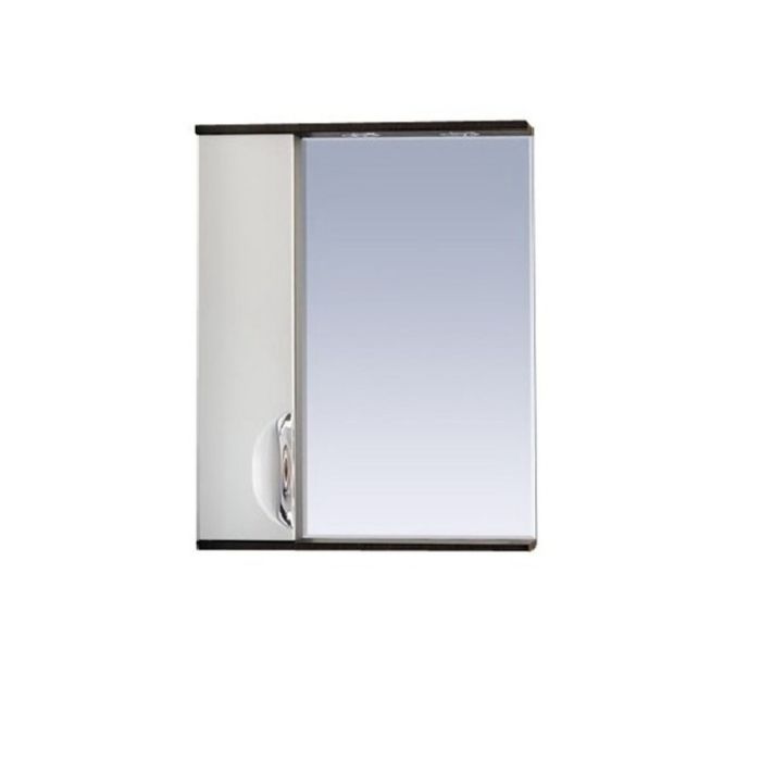 Шкаф-зеркало Misty "Франко 55", левый, с подсветкой, венге-белый