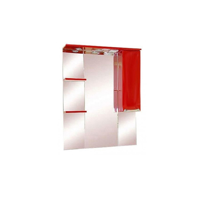 Шкаф-зеркало Misty "Жасмин 85", правый, с подсветкой, красная эмаль
