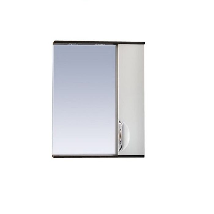 Шкаф-зеркало Misty "Франко 55", правый, с подсветкой, венге-белый