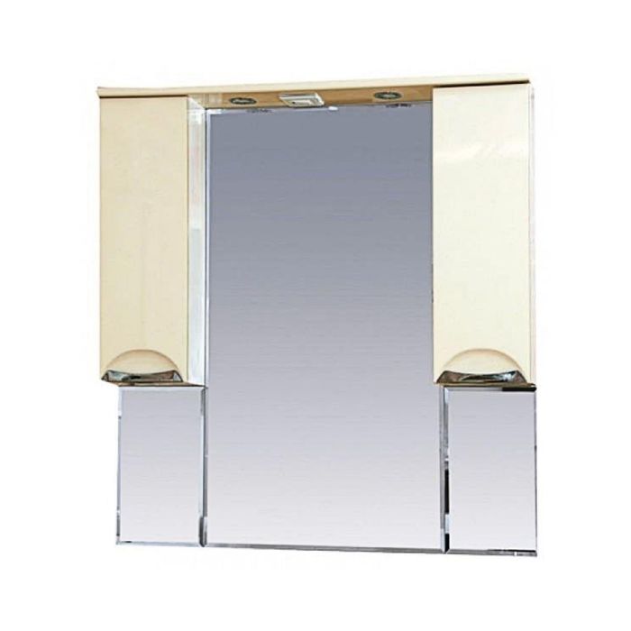Шкаф-зеркало Misty "Жасмин 95", с подсветкой, бежевая эмаль