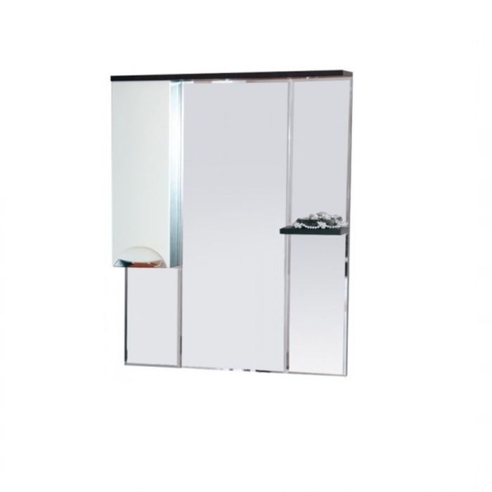 Шкаф-зеркало Misty "Франко 75", левый, с подсветкой, венге-белый