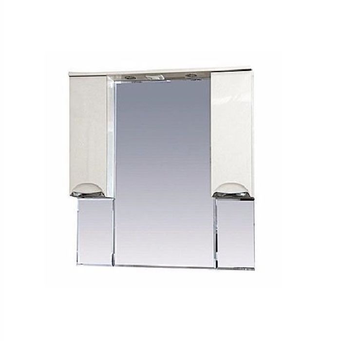 Шкаф-зеркало Misty "Жасмин 95", с подсветкой, белая эмаль