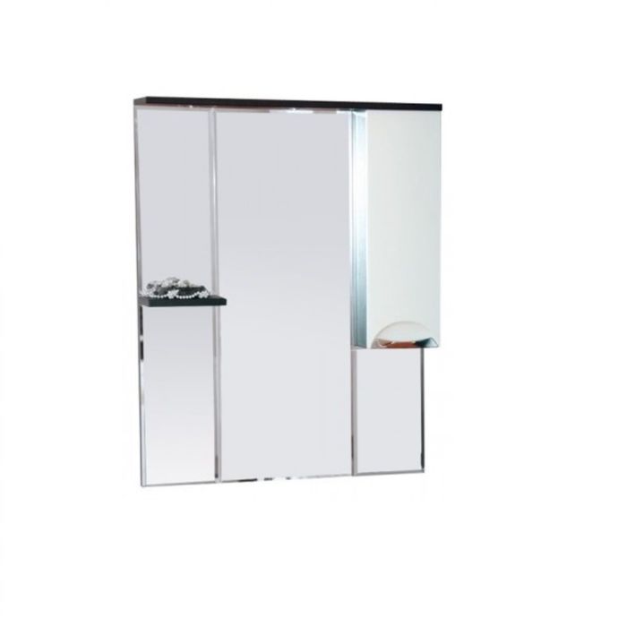 Шкаф-зеркало Misty "Франко 75", правый, с подсветкой, венге-белый