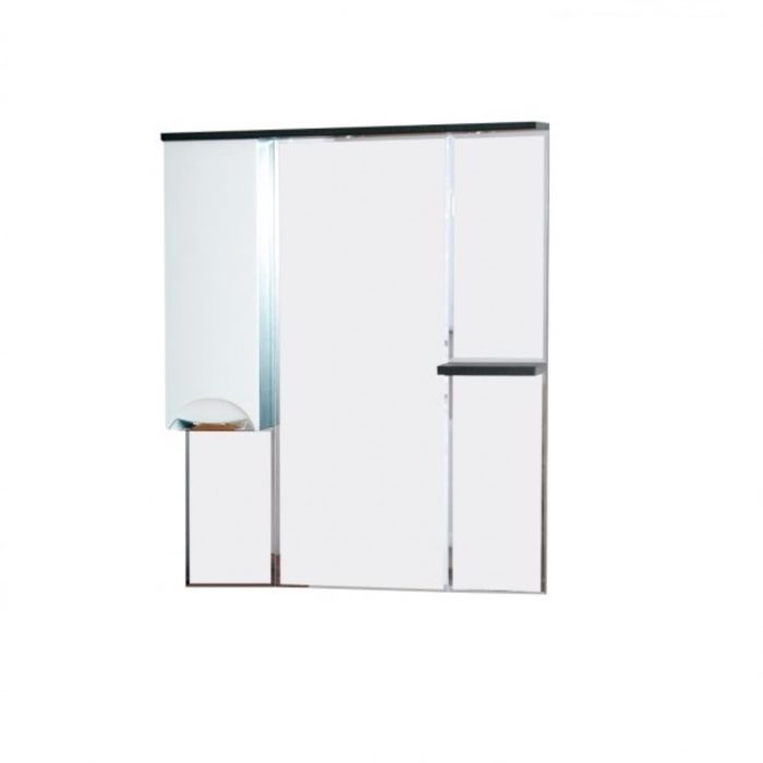 Шкаф-зеркало Misty "Франко 85", левый, с подсветкой, венге-белый