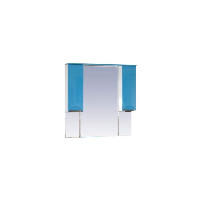 Шкаф-зеркало Misty "Жасмин 105", с подсветкой, голубая эмаль