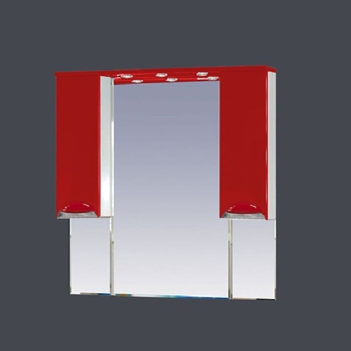 Шкаф-зеркало Misty "Жасмин 105", с подсветкой, красная эмаль