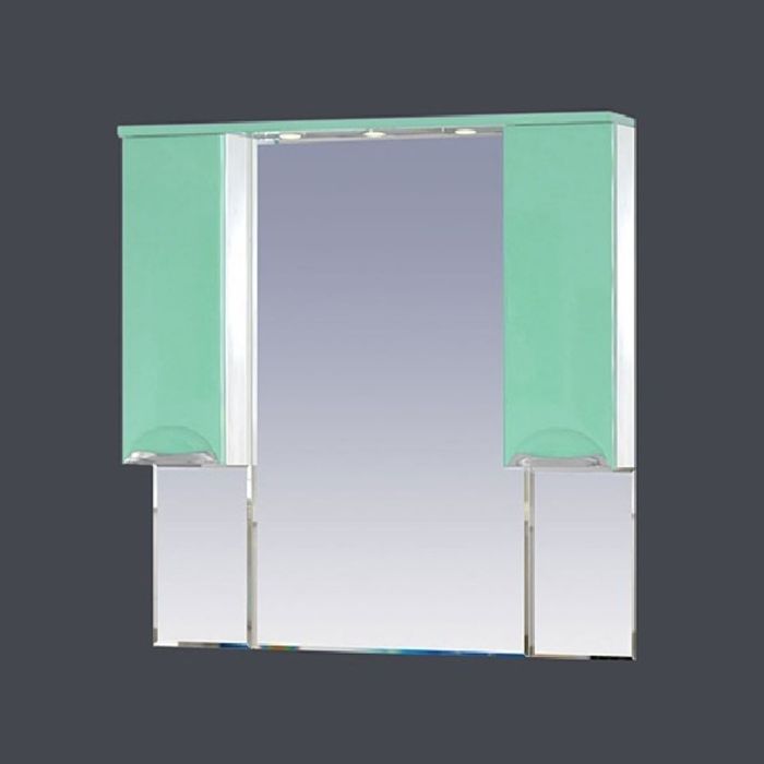 Шкаф-зеркало Misty "Жасмин 105", с подсветкой, салатовая эмаль
