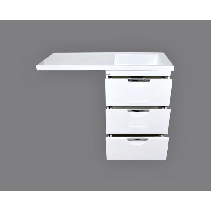 Тумба с раковиной Misty "Куба 60", правая, белая эмаль