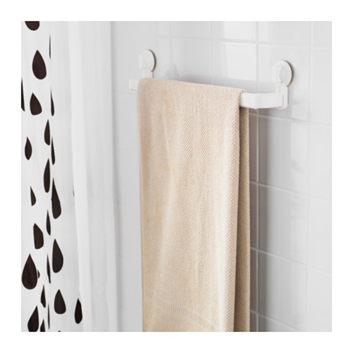 Вешалка для полотенец на присоске, белый СТУГВИК