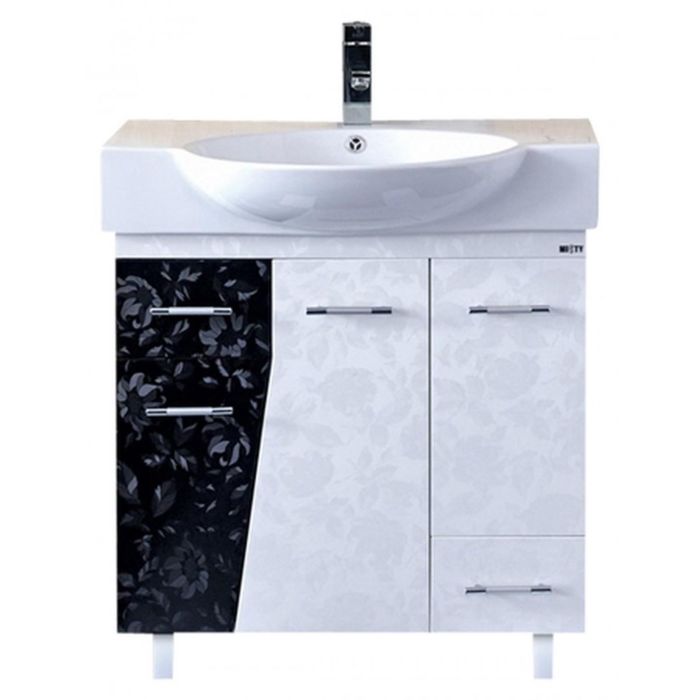 Тумба с раковиной Misty "Домино 75", напольная, 2 ящика