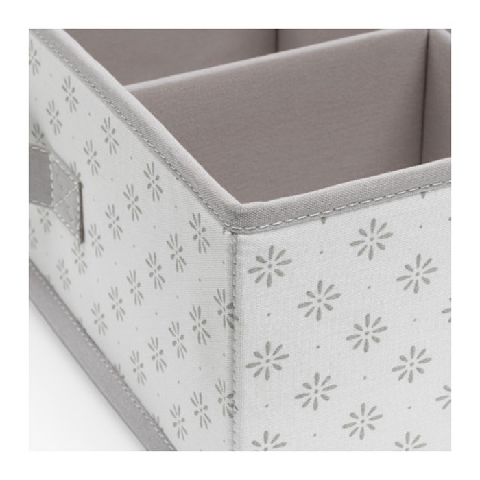 Набор коробок, 3шт, серый/белый цветы СВИРА