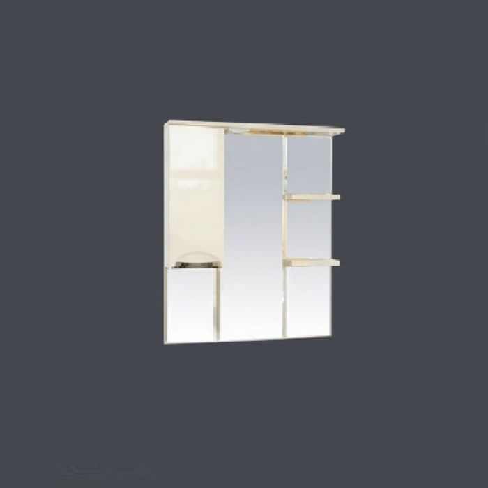 Шкаф-зеркало Misty "Петра 90", левый, с подсветкой, бежевая эмаль