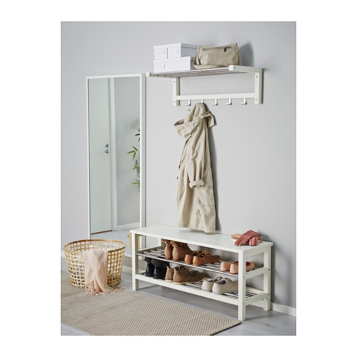 Скамья с полкой для обуви, белый ЧУСИГ