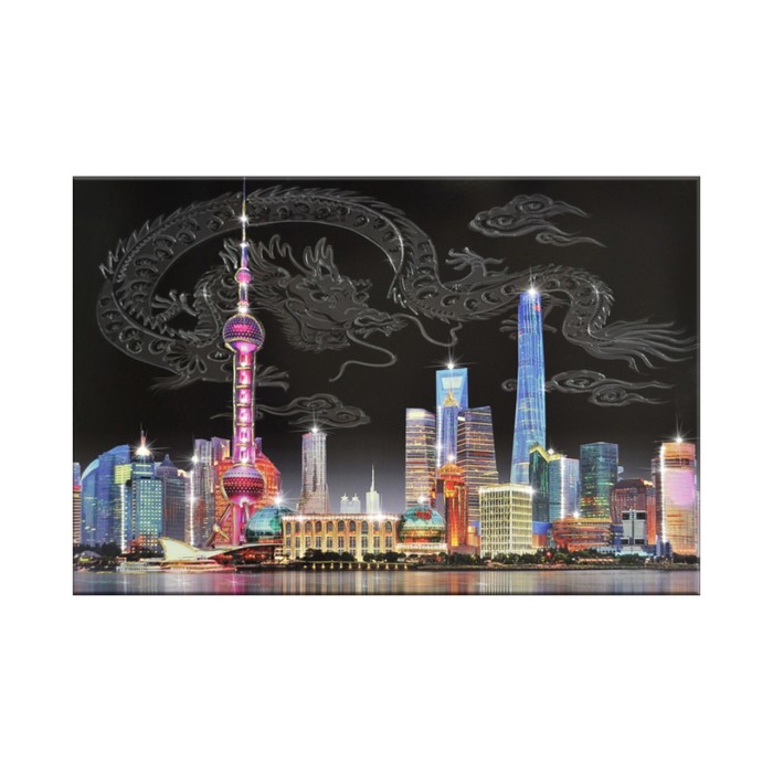 Картина на оргстекле со стразами "Шанхай" 80*120 см