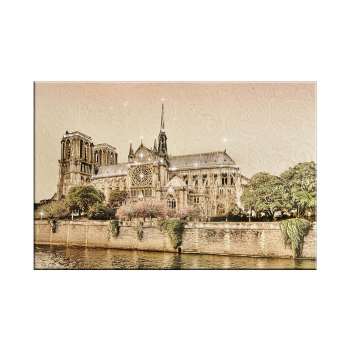 Картина на оргстекле со стразами "Нотр-Дам де Пари" 80*120 см