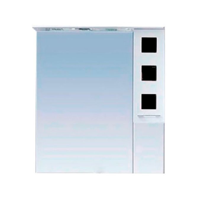 Шкаф-зеркало Misty "Кармен 90", правый, белая пленка, черное стекло