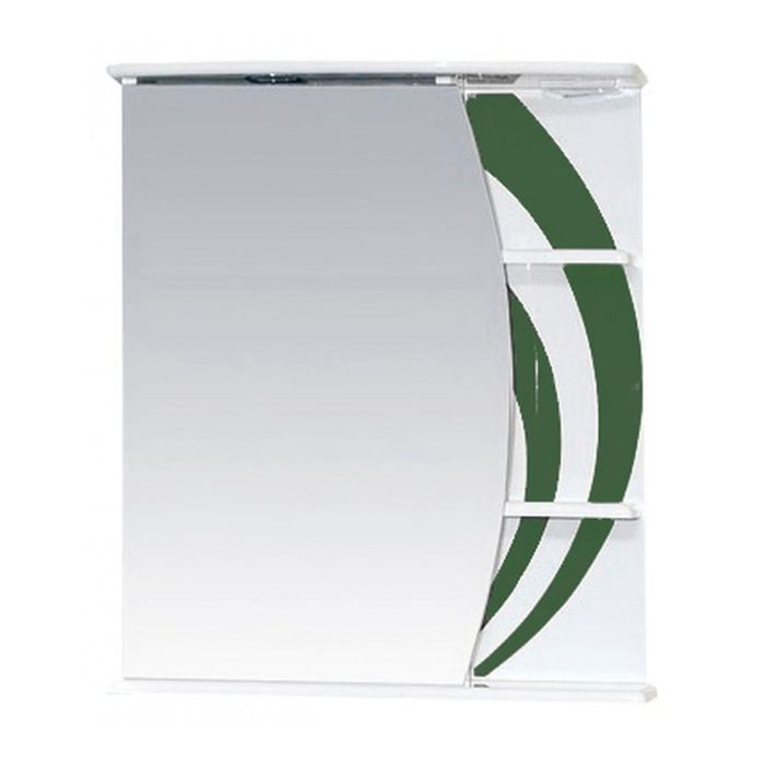 Шкаф-зеркало Misty "Каролина 60", левый, с подсветкой, зеленый