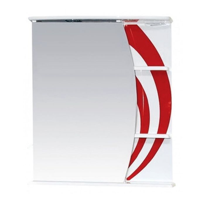 Шкаф-зеркало Misty "Каролина 60", левый, с подсветкой, красный