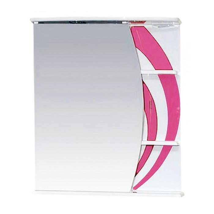 Шкаф-зеркало Misty "Каролина 60", левый, с подсветкой, розовый