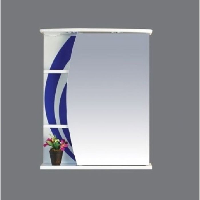 Шкаф-зеркало Misty "Каролина 60", левый, с подсветкой, синий