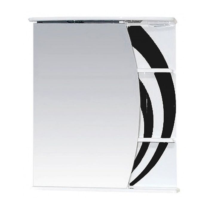 Шкаф-зеркало Misty "Каролина 60", левый, с подсветкой, черный