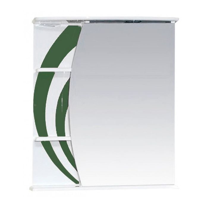 Шкаф-зеркало Misty "Каролина 60", правый, с подсветкой, зеленый