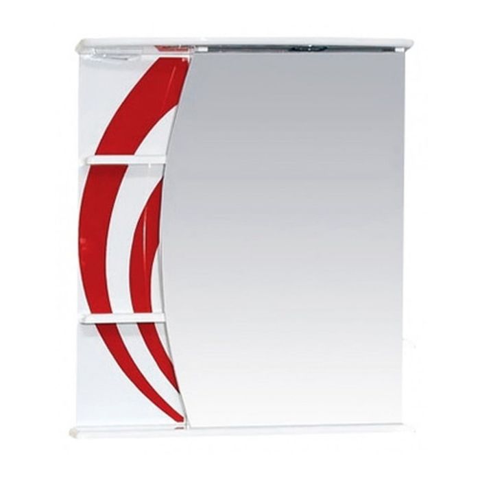 Шкаф-зеркало Misty "Каролина 60", правый, с подсветкой, красный