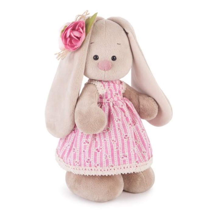 Мягкая игрушка "Зайка Ми" в деревенском платье, 25 см