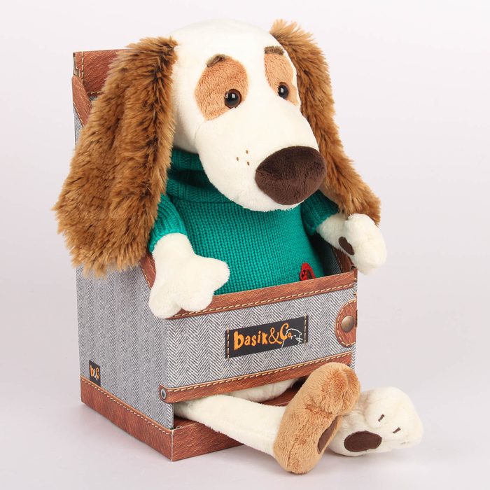 Мягкая игрушка "Бартоломей" в зелёном свитере, 33 см