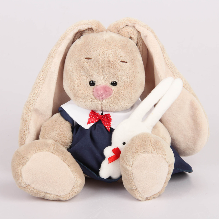 Мягкая игрушка "Зайка Ми" в синем платье с зайкой, 18 см