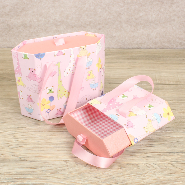 Набор коробок 2в1, 19 х 15 х 8 - 14,5 х 12 х 5,5 см