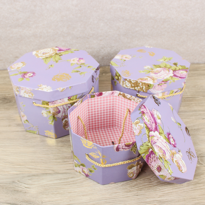 Набор коробок 3в1, 25 х 25 х 15 - 19 х 19 х 12 см