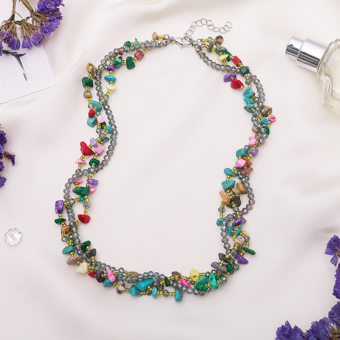 Бусы крошка мелкая 3 нити "Самоцвет", 45см