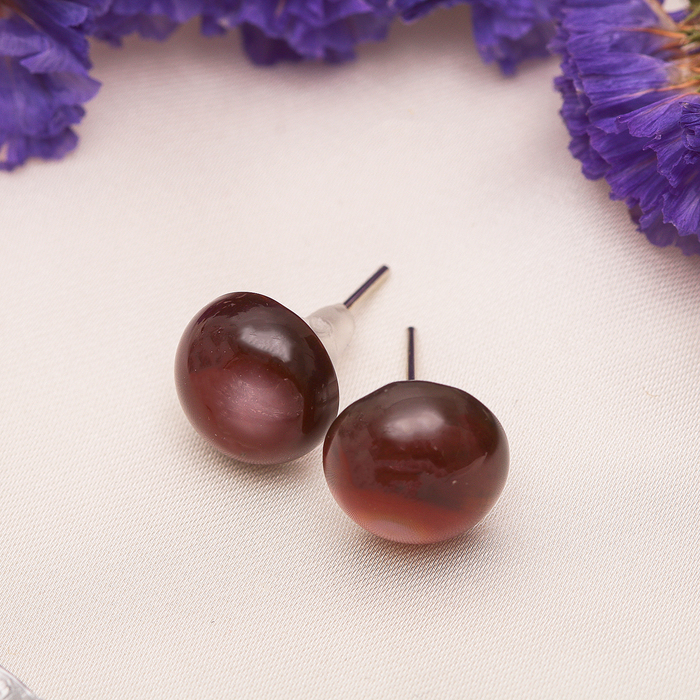 Пусеты полукруг №8 "Сардоникс"