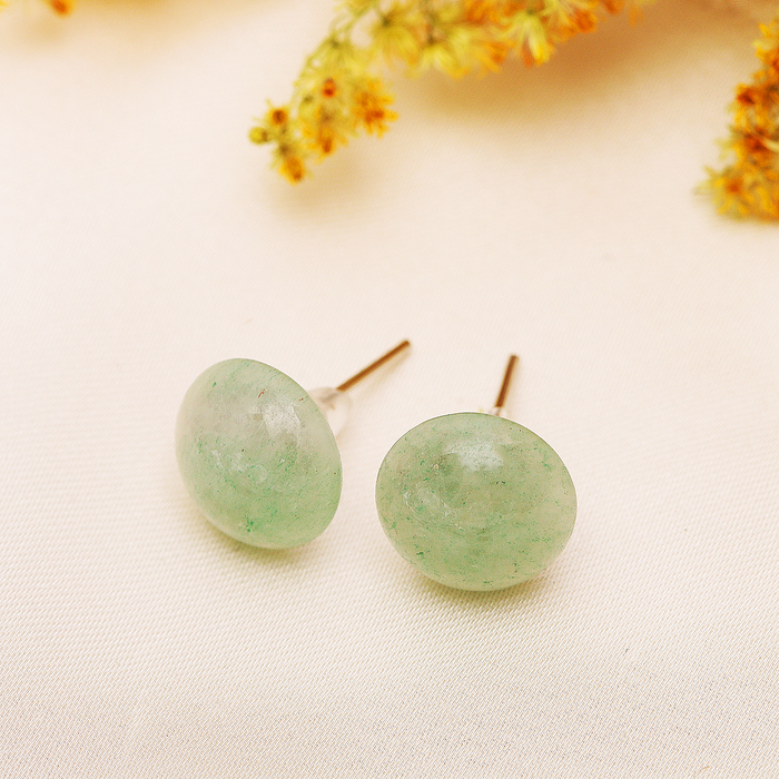 Пусеты полукруг №8 "Нефрит"