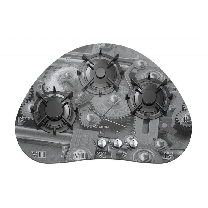 Варочная поверхность Gefest 2120 К1, 3 конфорки, газовая, рисунок "часы"