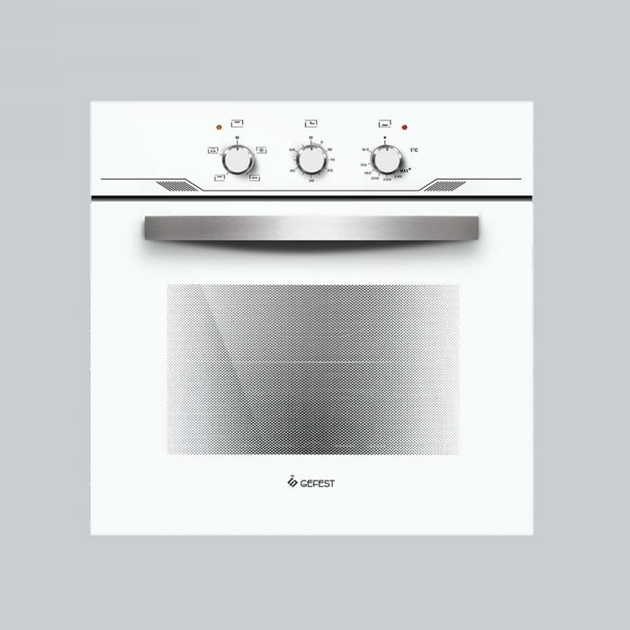 Духовой шкаф Gefest ДГЭ 621-01 Б, газоэлектрический, белый/стекло