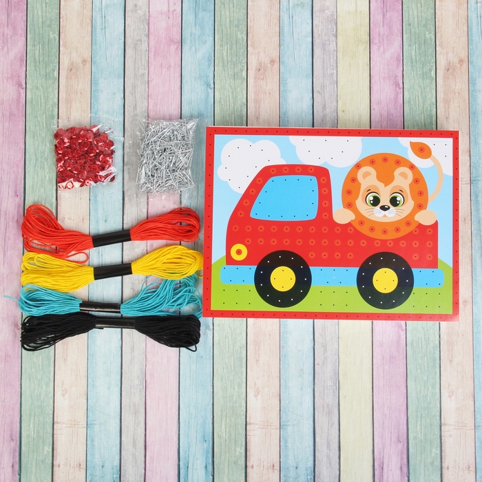 Изонить на гвоздиках "Машина", 20 х 15 см