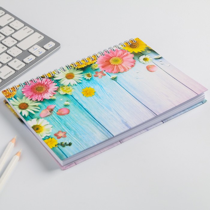 Скетчбук горизонтальный на гребне "Скетчбук", твёрдая обложка, А5, 80 листов