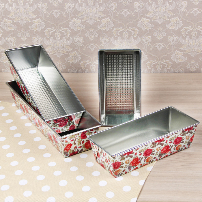 Набор форм для выпечки "Хлеб. Розарий", 4 шт: 20,5, 25,5, 30,5, 35,5х11,5х8,5 см