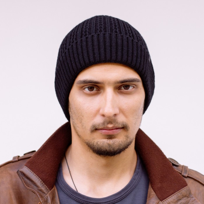 Шапка мужская "СТОУН 2" зимняя, р. 56-58, цвет чёрный 816001