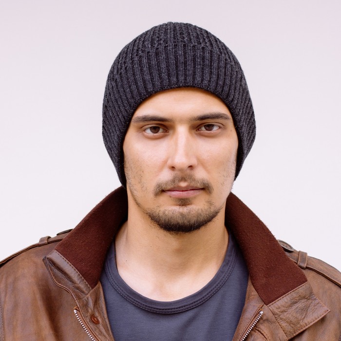 Шапка мужская "СТОУН 2" зимняя, р. 56-58, цвет тёмно-серый 816005