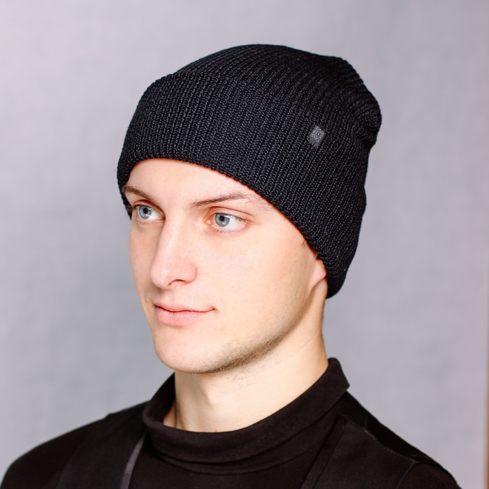 Шапка мужская "ТЕХНО М" демисезонная 816312 цвет тёмно-синий, р-р 56-58