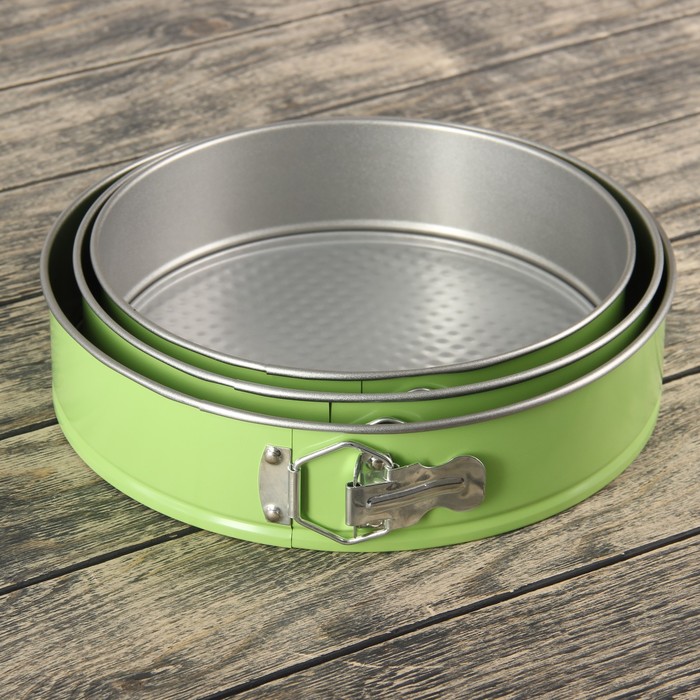 Набор форм для выпечки разъемных "Серизе. Круг", 3 шт 24,5/26,5/28,5 см, антипригарное покрытие, МИКС