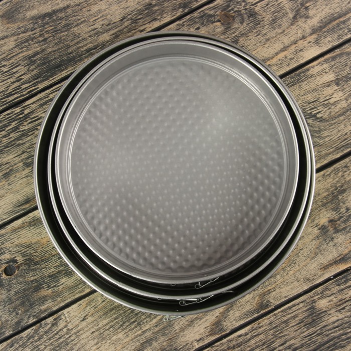 Набор форм для выпечки разъемных "Серизе. Круг", 3 шт 24,5/26,5/28,5 см, антипригарное покрытие, МИКС