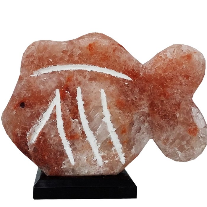 Светильник "Рыбка" 1,5-2,5см Пакистанская красная соль 15х20х7см