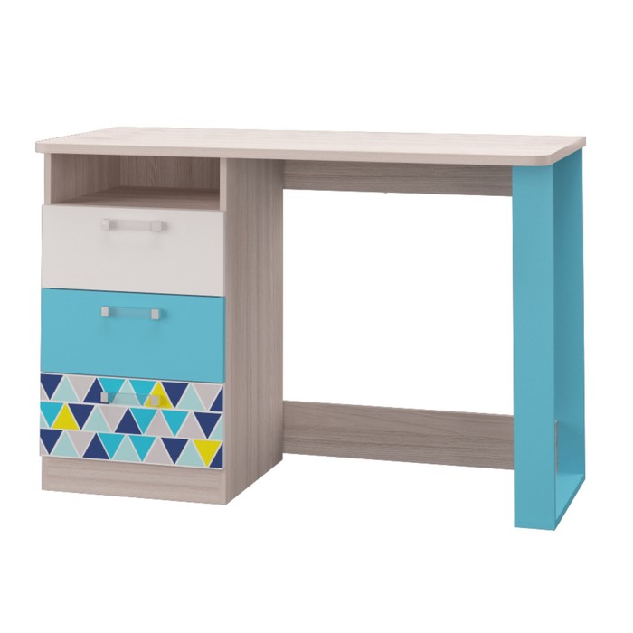 Стол письменный "Джимми", ясень светлый/топаз/белый, фотопечать