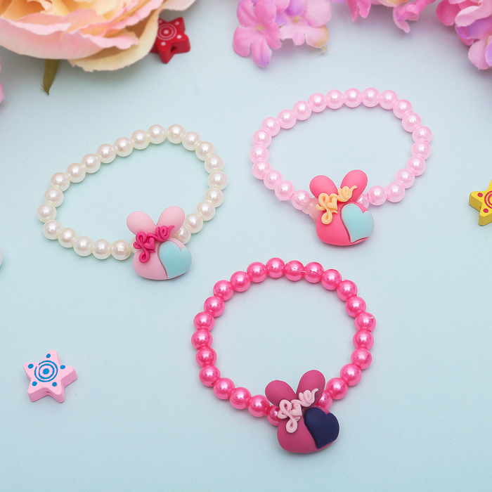 Браслет детский "Выбражулька" зайчик влюбленный, цвет МИКС